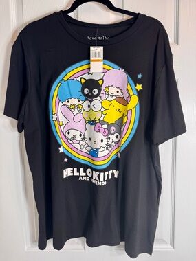NWT Love Tribe Trendy Plus Size Hello Kitty Graphic T-Shirt 3X.